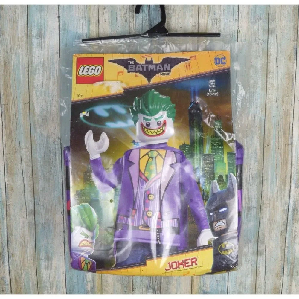 New LEGO Batman Movie The Joker Halloween Costume Kids Size L/G (10-12) Disguise - Picture 2 of 9